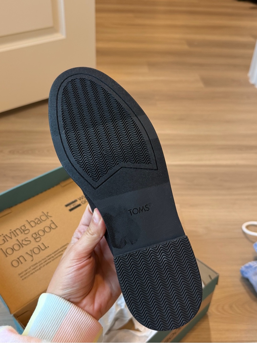 TOMS Black Canvas Penny Loafer - Picture 3 of 5
